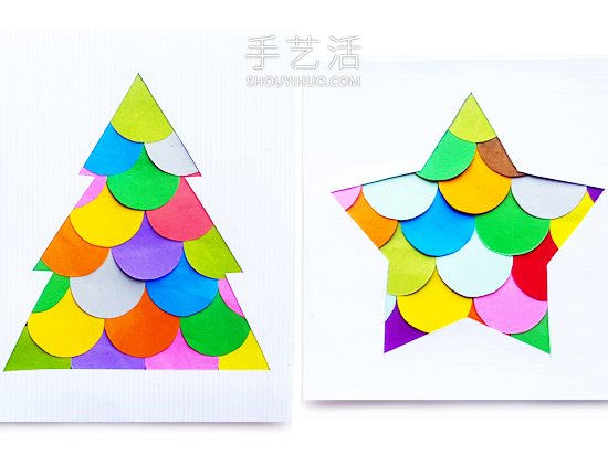 卡紙手工制作圣誕星星和圣誕樹(shù)的做法 -  rpnrmr.com