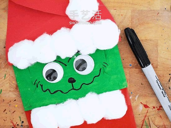 圣誕節(jié)綠毛怪格林奇手工制作教程 -  rpnrmr.com