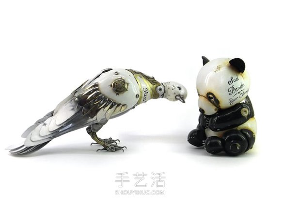 丟棄的機械零件DIY蒸汽朋克風(fēng)的動物雕塑 -  rpnrmr.com