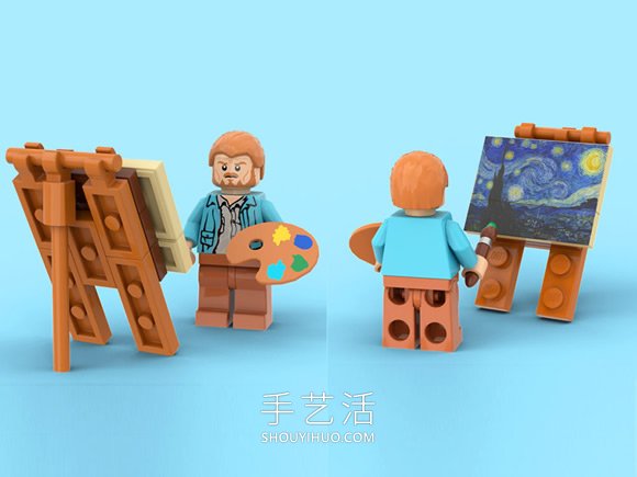 1552塊樂(lè)高積木拼接梵高名畫(huà)《星空》 -  rpnrmr.com
