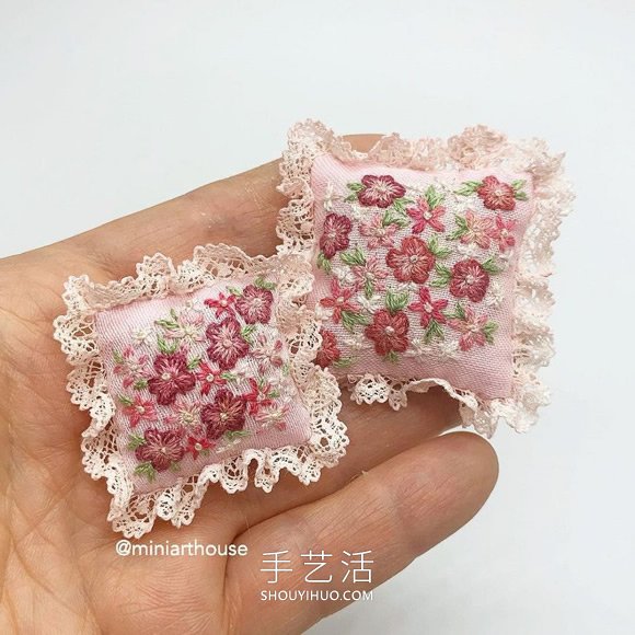 絕美微型藝術(shù)！精美手工迷你刺繡抱枕 -  rpnrmr.com